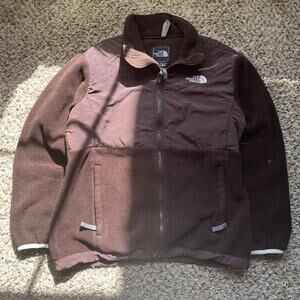 THE NORTH FACE Denali Fleece Jacket Brown Full Zip Girls Sz L Outdoor
